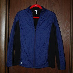 Black & Navy Blue Quilted Coat - Size L
